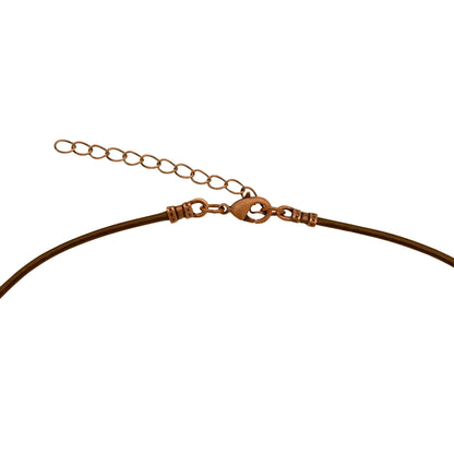 Dragonweave Tree Circle Charm Necklace and Earring Set, Antique Copper Brown Leather Choker and Leverback Earrings