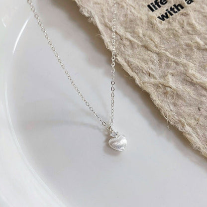 Brushed Heart Necklace