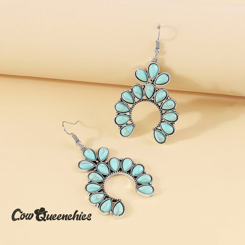 Turquoise Fan-shaped Earrings