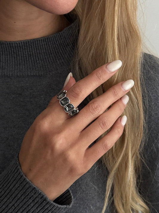 Geometric Rhine Stones Rings Accessories