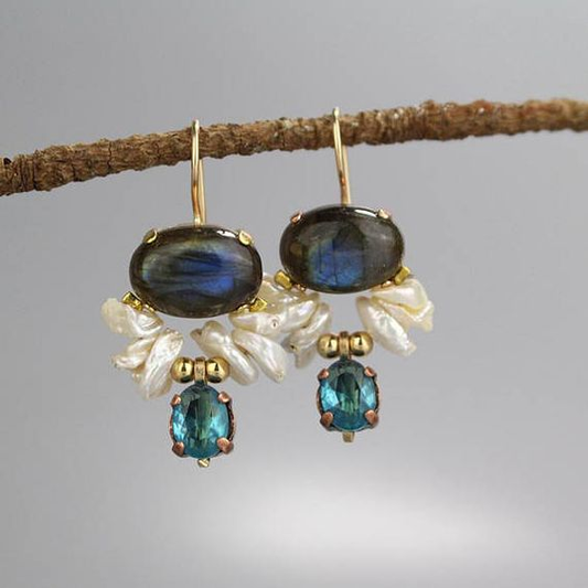 Blue Ocean Stone Earrings