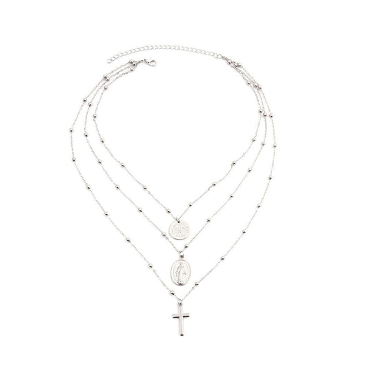 3-1 Layered Cross Necklace