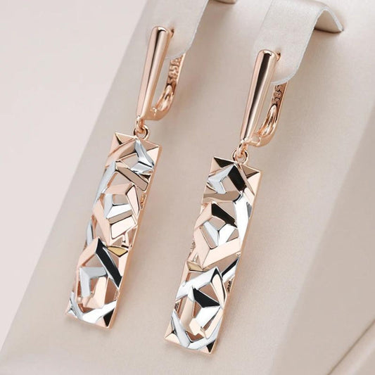 Rectangular Gold and Silver Earrings