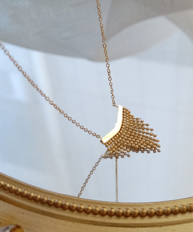Stylish Tassel 14k Gold Pendant Necklace