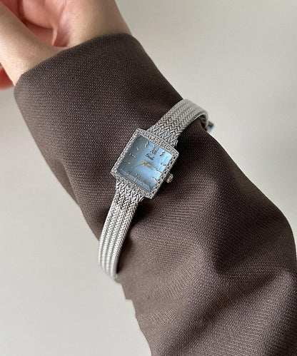Baby Blue Stainless Steel Waterproof Chain Watches