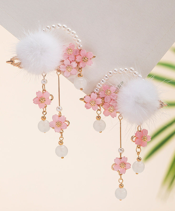 Colorblock Copper Pearl Mink Hair Tassel Hairpin