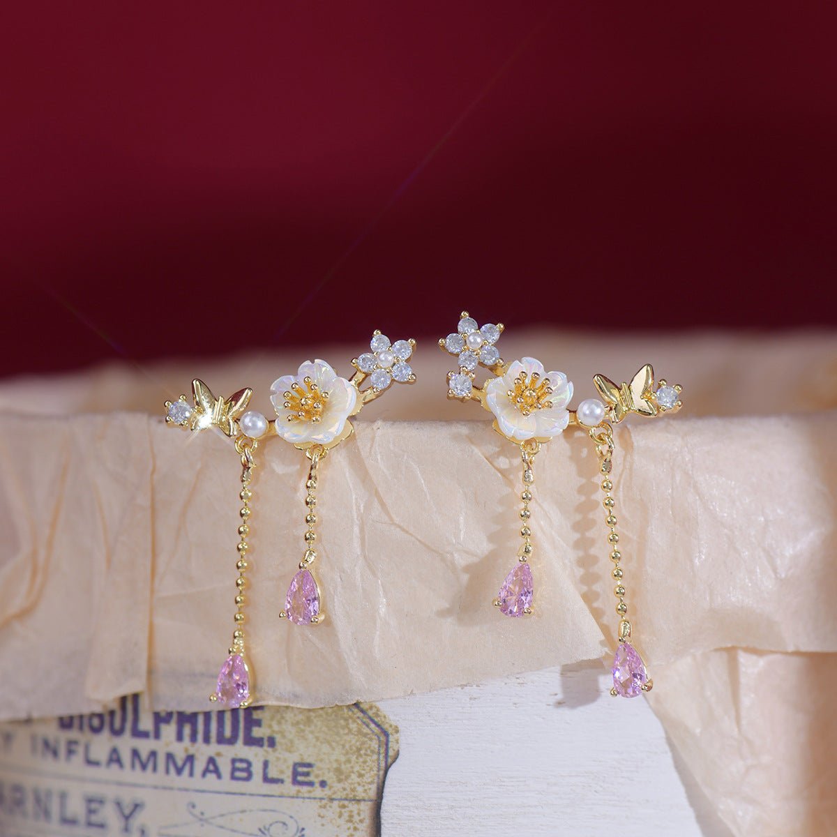 Gianna Cherry Blossom Drop Earrings