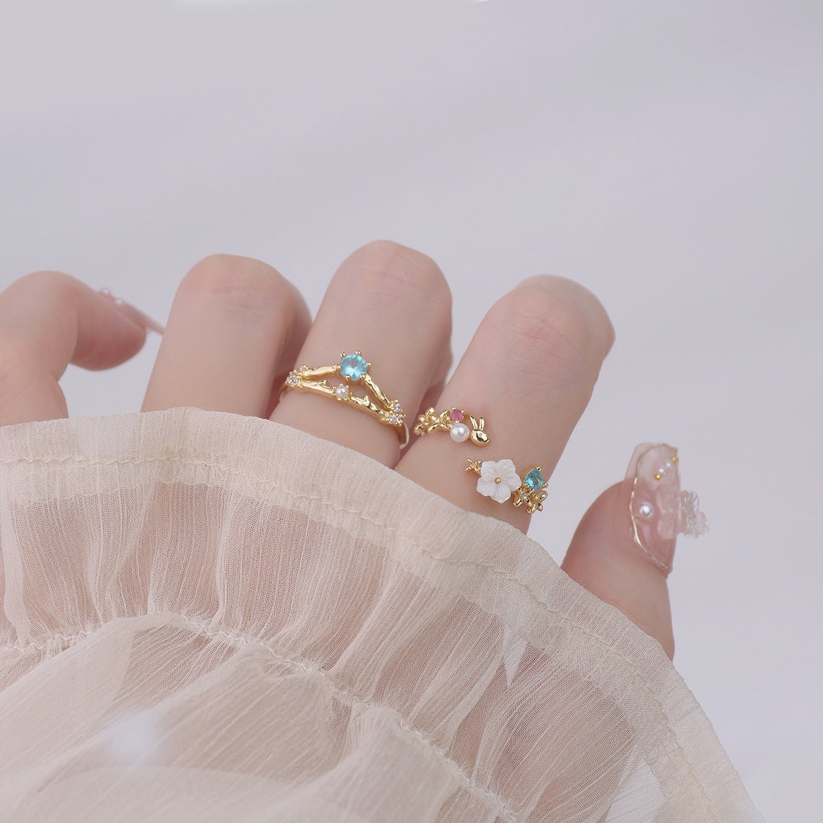 Cherry Blossom Ring Set