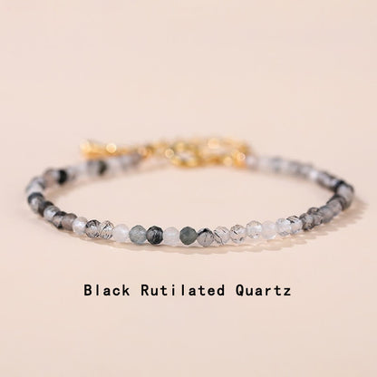 Clear Quartz Bracelet With Strawberry Quartz & Healing Crystals