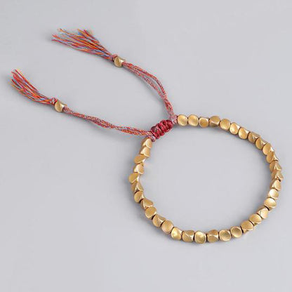 Copper Tibetan Luck Healing Bracelet With Colorful Beads