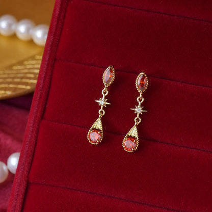 Crimson Astra Earrings