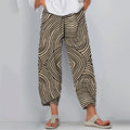 Vintage Stripe Pattern Pattern Cropped Casual Pants elevenforest