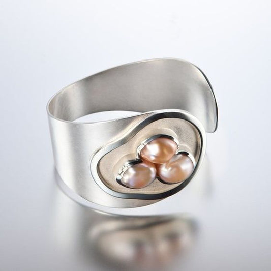 Silver Pearl Nest Ring