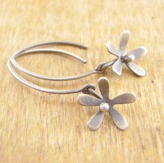 Silver Flower Earrings