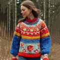 Men's Greenland Kalaallit Beaded Flowers Sweater elevenforest