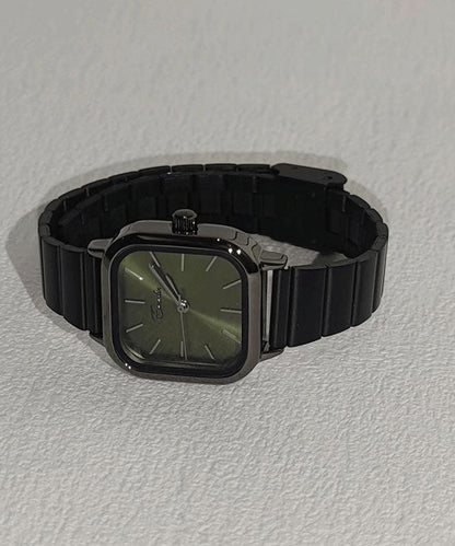 Stylish Blue Stainless Steel Square Waterproof Watches