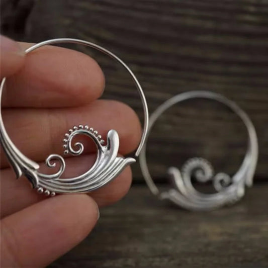 Wavy Silver Earrings