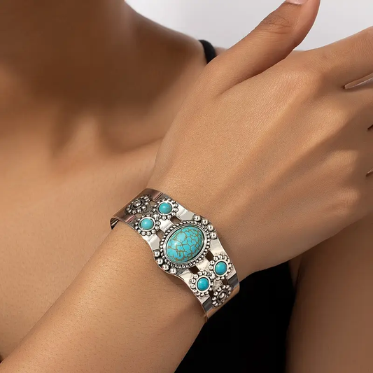 Blue Opal Silver Bracelet