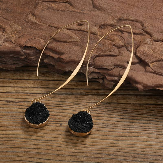 Black & Gold Dangling Earrings