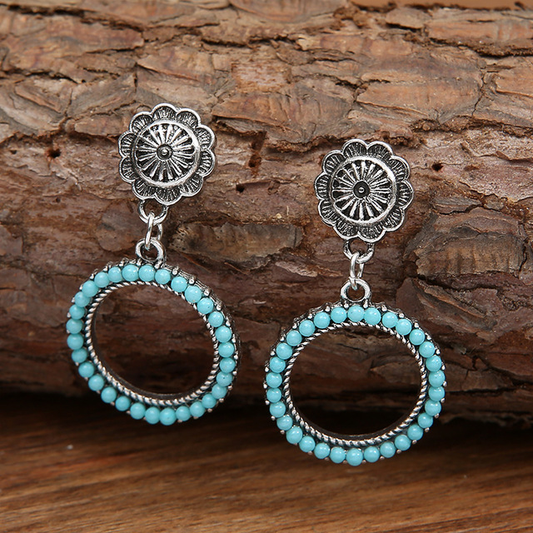 Turquoise Circular Earrings