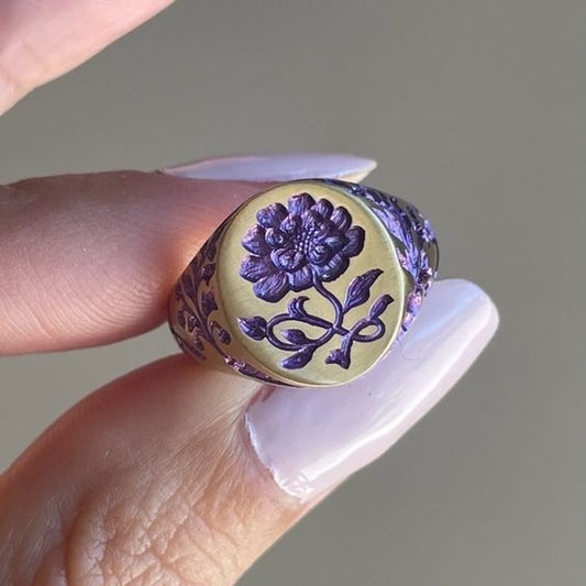 Purple Flower Seal Ring
