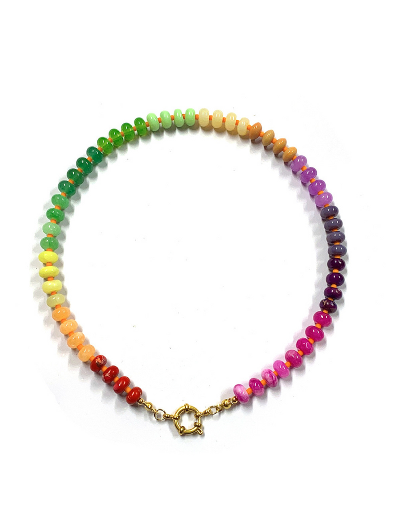 Mixed Gemstone Rainbow Necklace