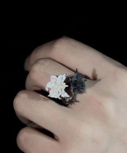 Chice Black White Stering Silver Rings