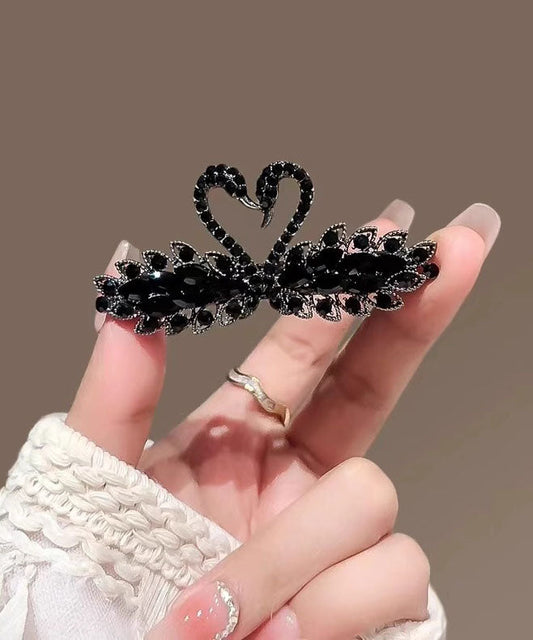 Novelty Black Alloy Crystal Zircon Black Swan Hairpin