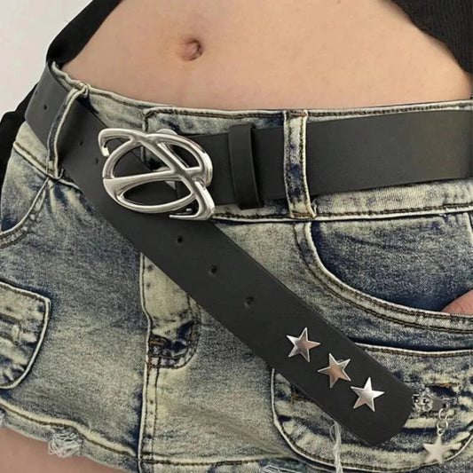 Stylistic Lavish Gothic Y2k Leather Belt