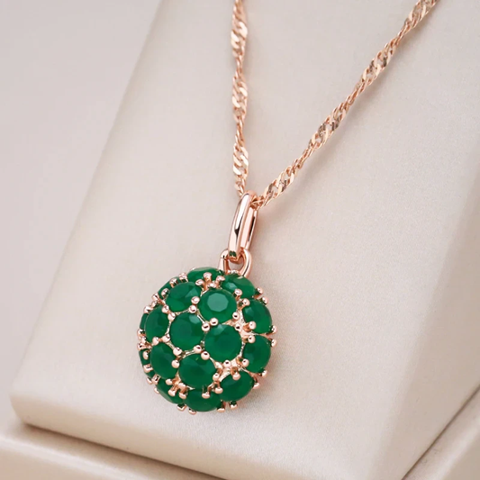 Green Inlaid Crystal Necklace