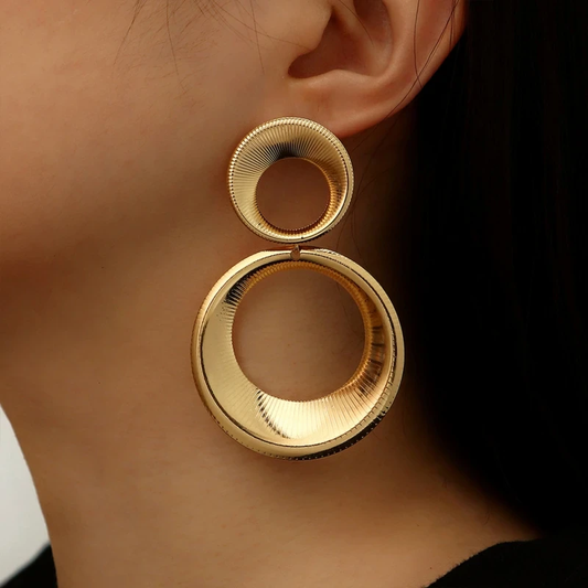 Hollow Hoop Golden Earrings