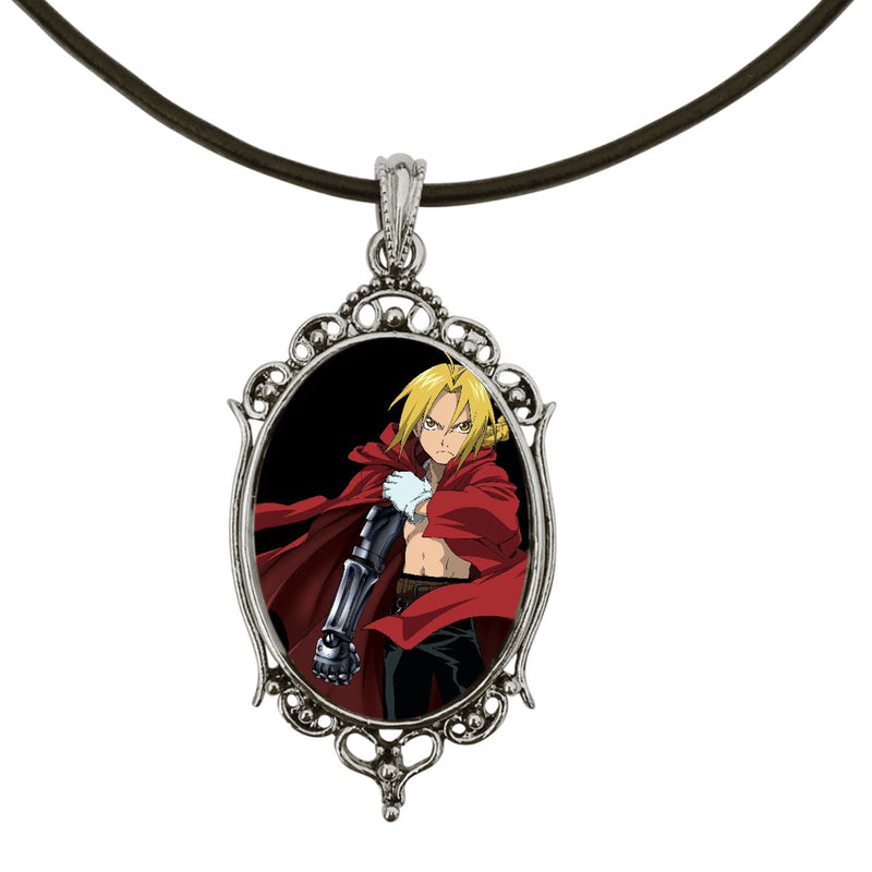 Edward Fullmetal Alchemist Anime Antique Silver Cameo Pendant on 18