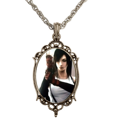 Tifa Lockhart Final Fantasy Vii Video Game Antique Silver Cameo Pendant Necklace