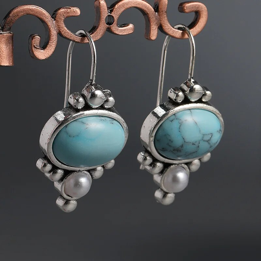 Inlaid Turquoise Stone Earrings