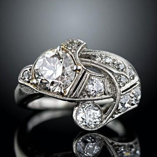 Silver Irregular Zirconia Ring