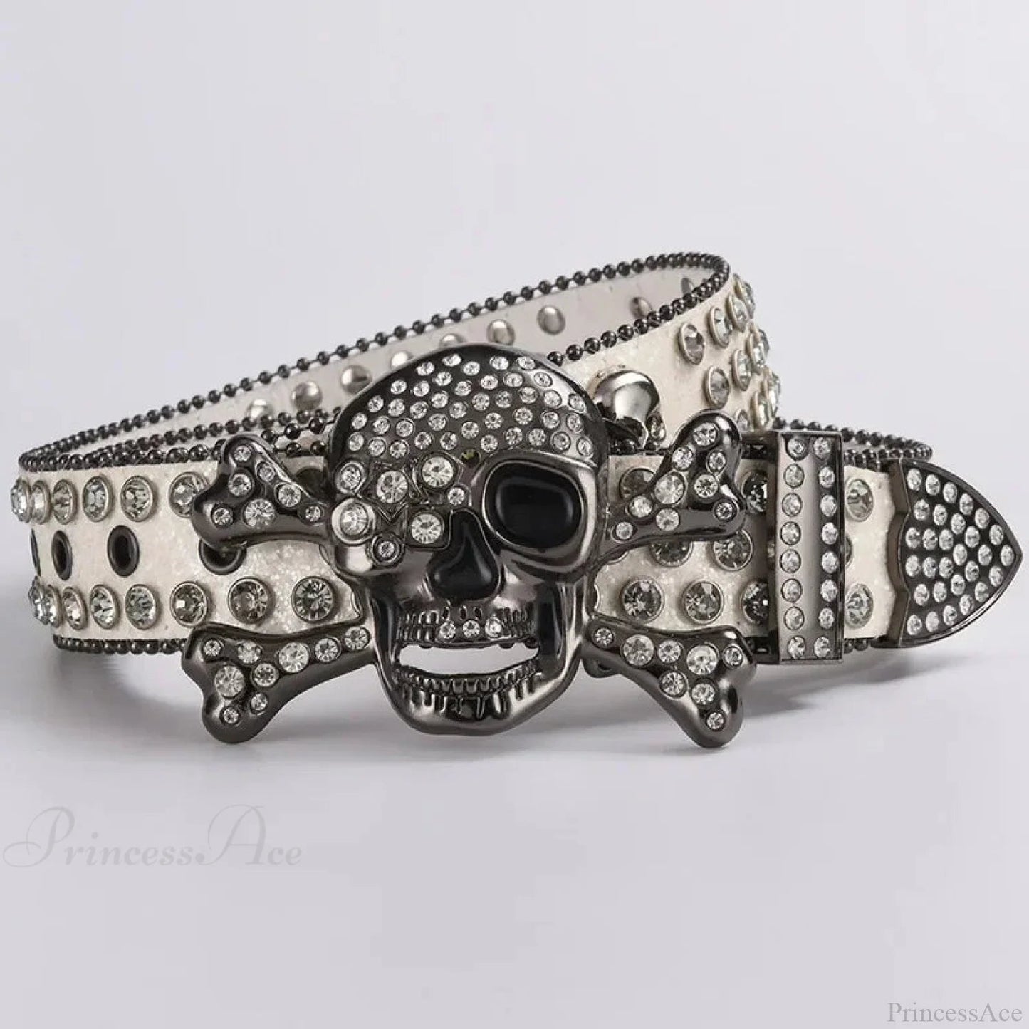 Rebellious Dark Skull Diamond Rhinestone Belt