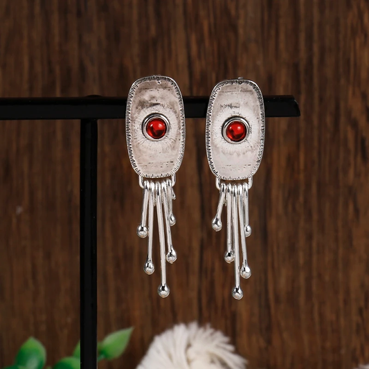 Jellyfish Red Crystal Earrings