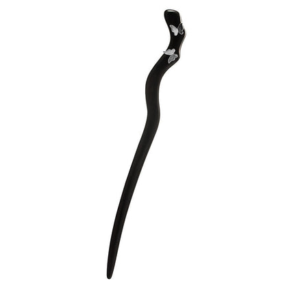 Ebony Butterfly Hairpin 925 Silver | Chinese Style Relaxation
