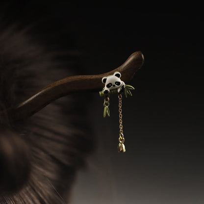 Ebony Hairpin With Bamboo Tassel for Courage | Chinese Hairpins