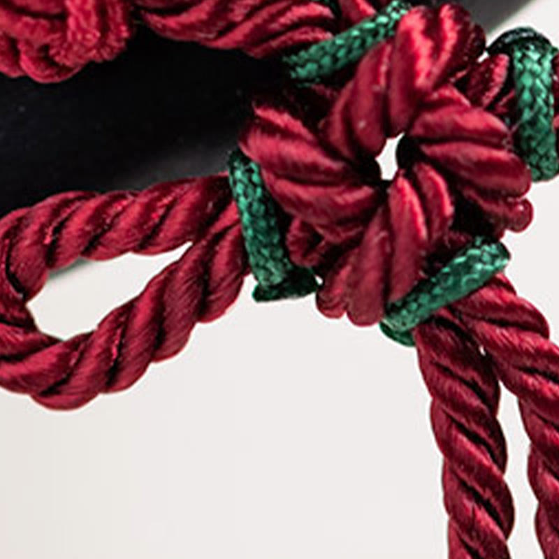 Ebony Hairpin With Red String Tassel for Protection & Luck