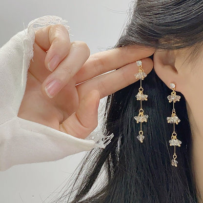 Elara Crystal Earrings in Gold