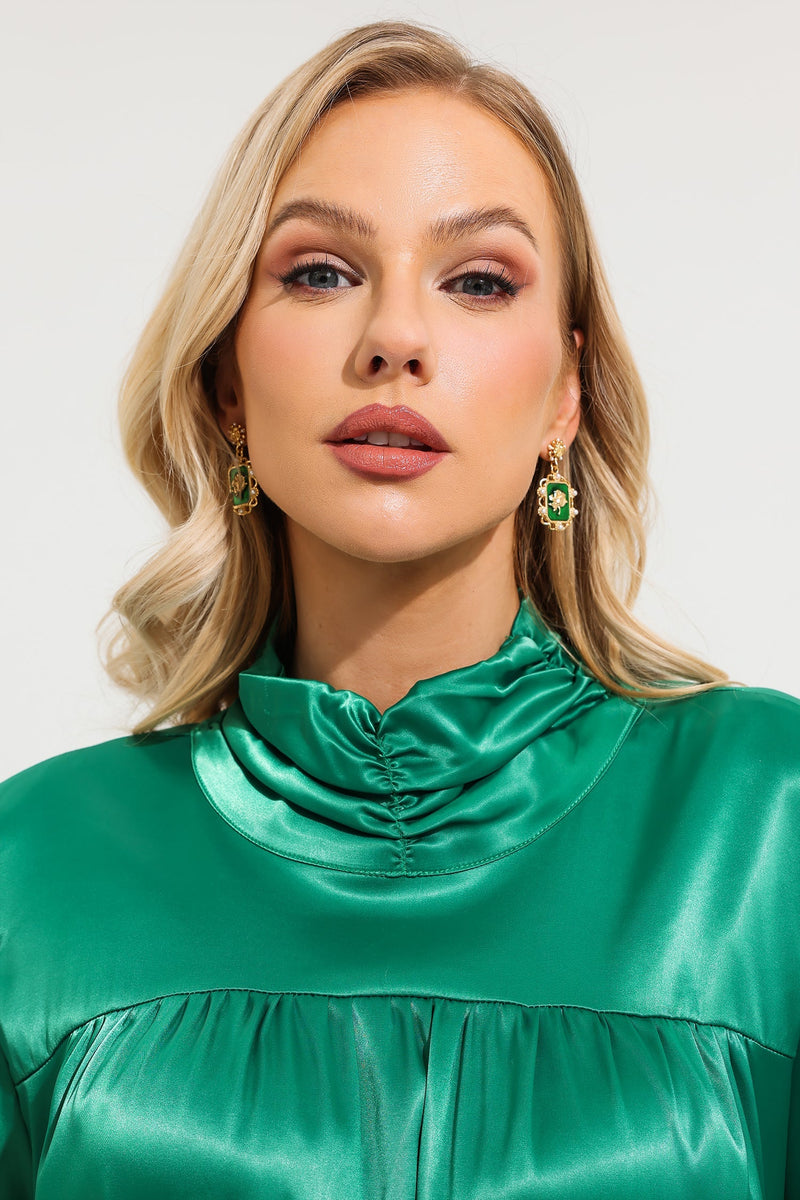 Faux Pearl Metal Earrings