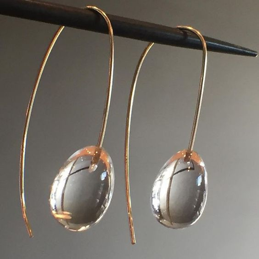 Grey Crystal Drop Earrings