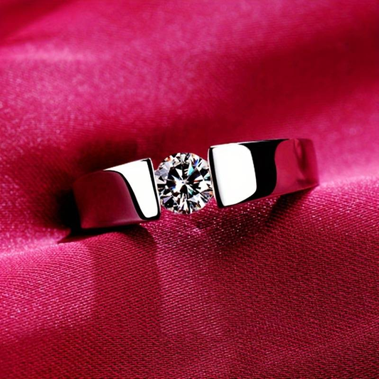 Silver Bright Glass Ring