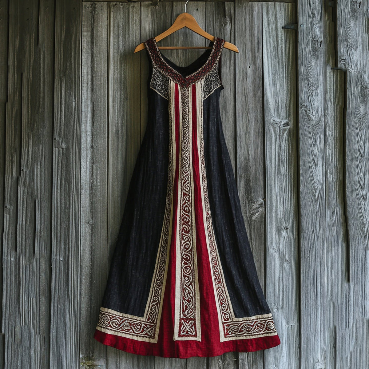 Vintage Viking Celtic Knot Patchwork Cozy Tank Dress elevenforest