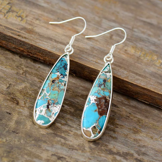 Natural Stone Dangling Drop Earrings