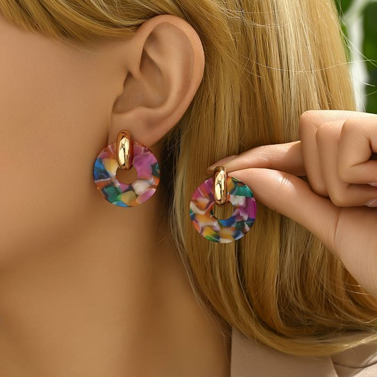 Multicolour Round Earrings