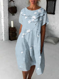 Cherry Blossom Japanese Art Flowy Midi Dress