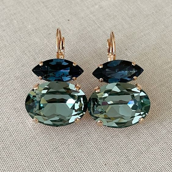 Green & Blue Glass Earrings