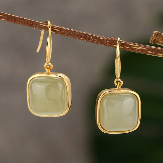 Light Green Stone Earrings